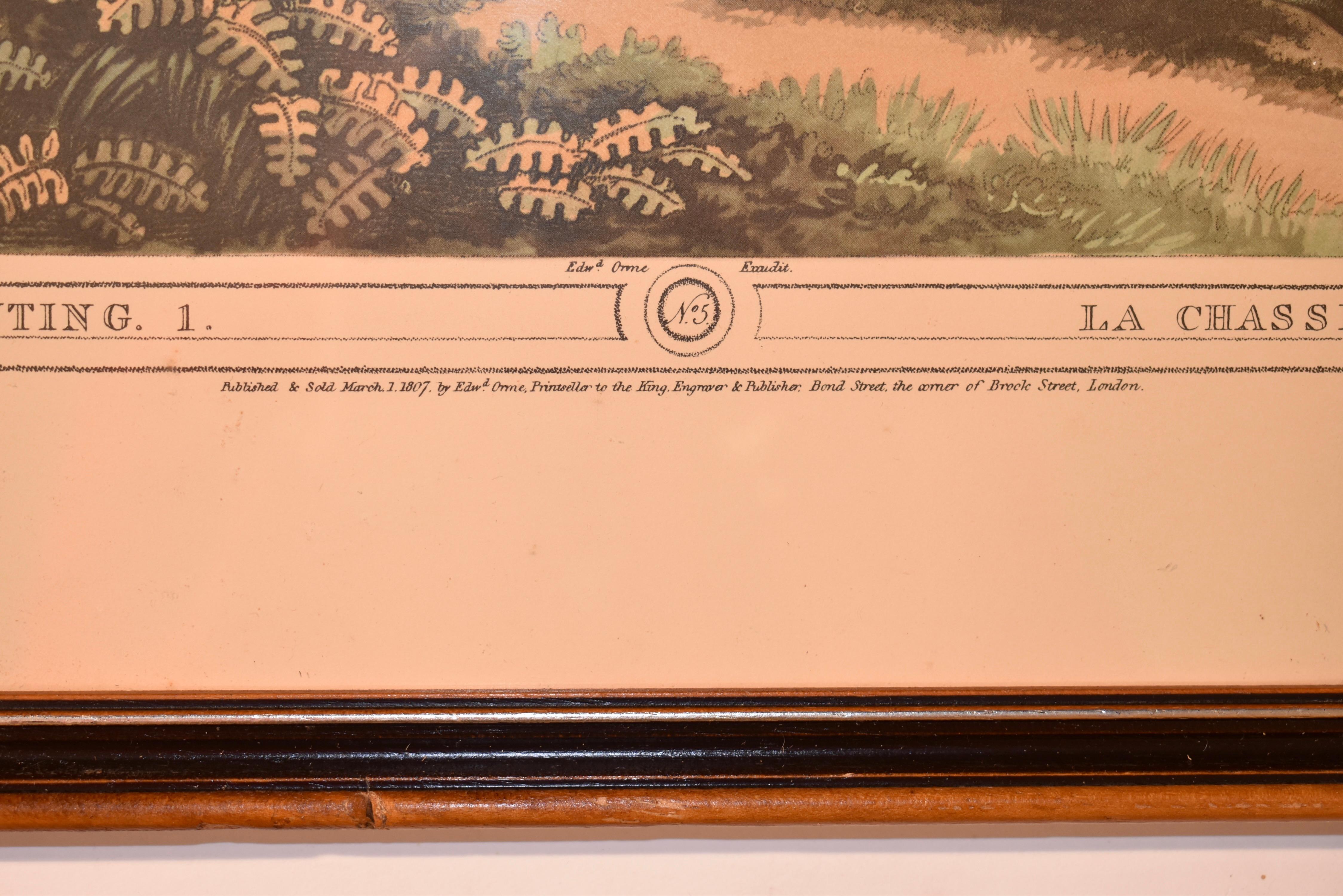 Wood Pair of Framed Edward Orme Field Sports Lithographs For Sale