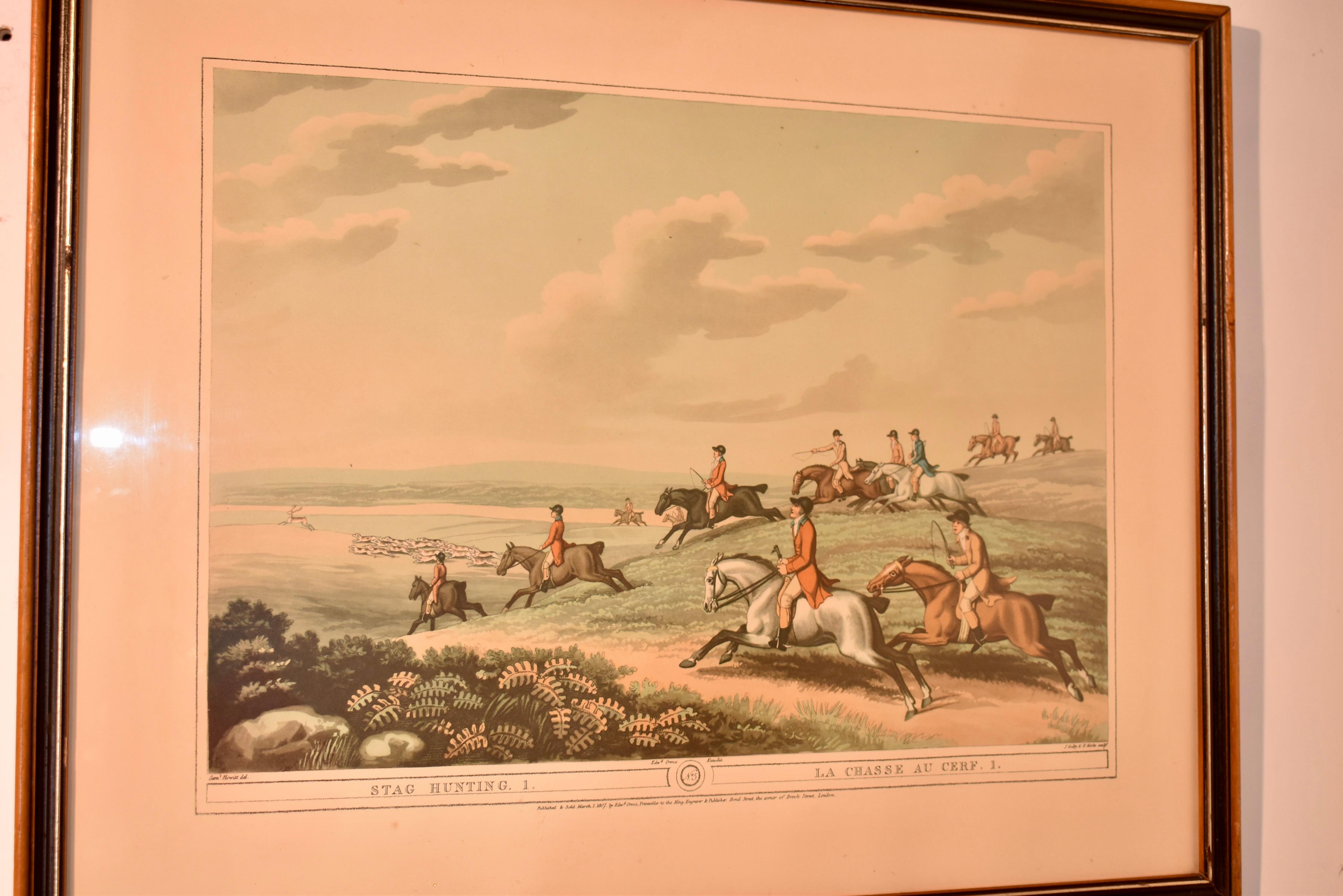 Pair of Framed Edward Orme Field Sports Lithographs For Sale 2