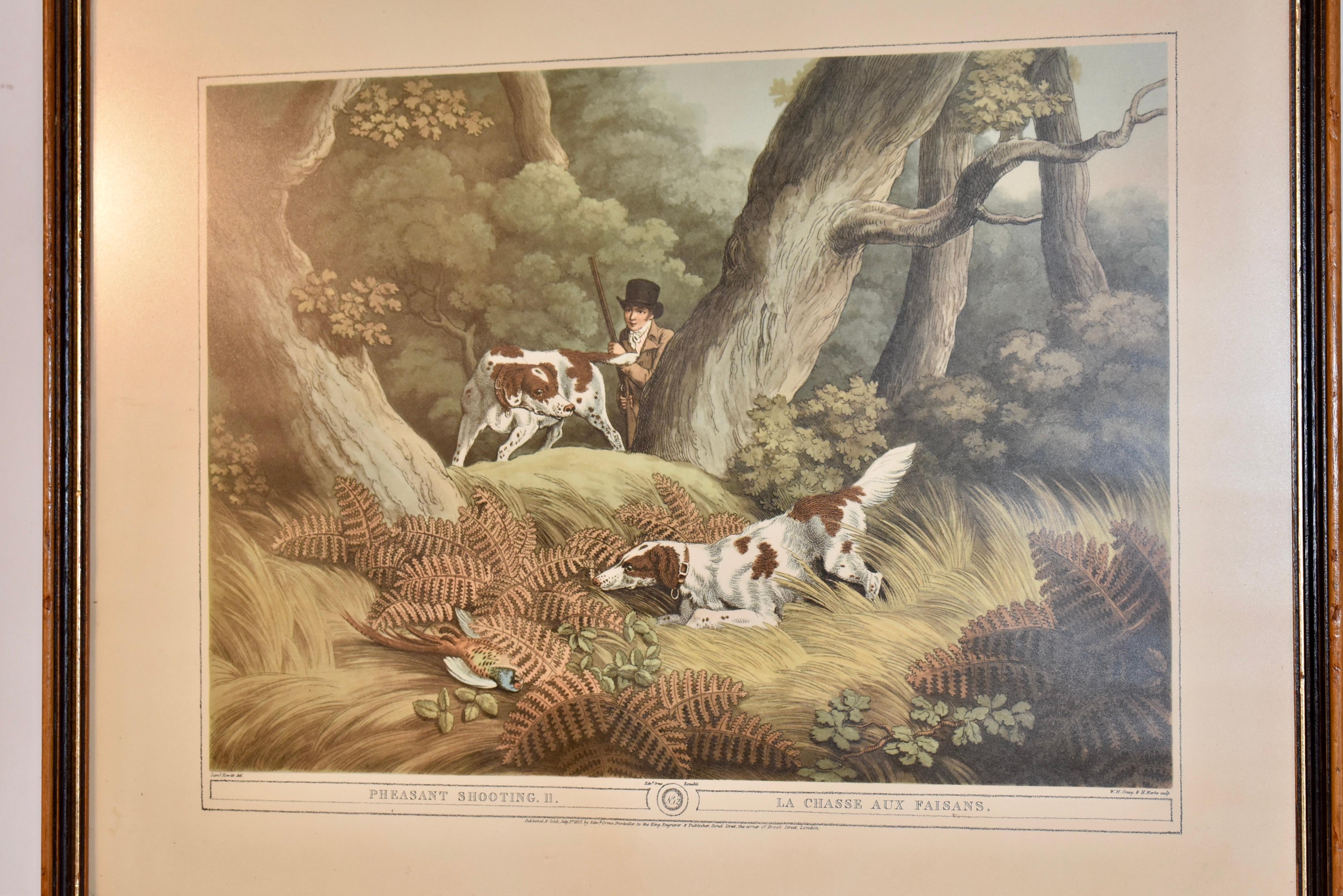 Pair of Framed Edward Orme Field Sports Lithographs For Sale 3
