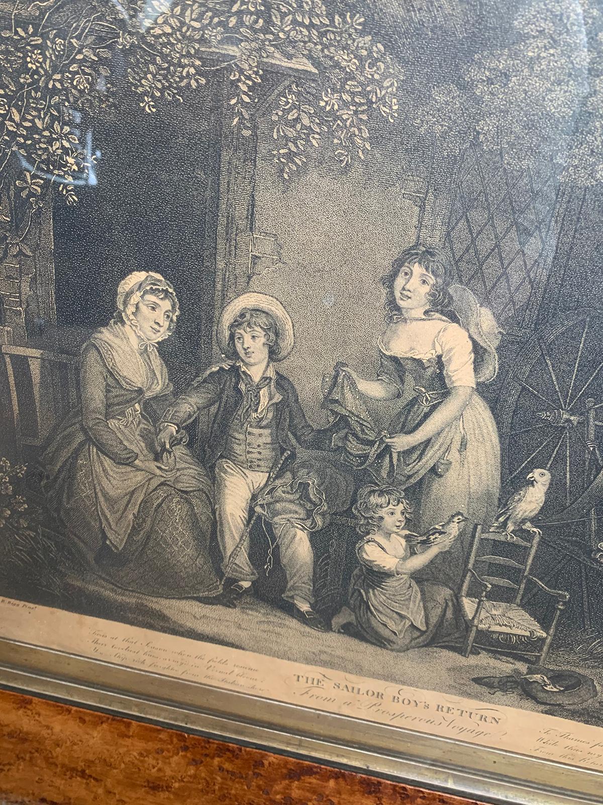 Pair of Framed English Engravings of Sailor Boys by Edward Orme, circa 1790-1800 For Sale 9