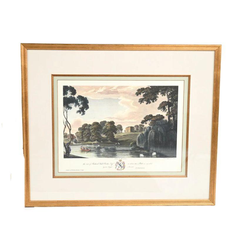 Pair of Framed English Estate Prints In Good Condition In Locust Valley, NY