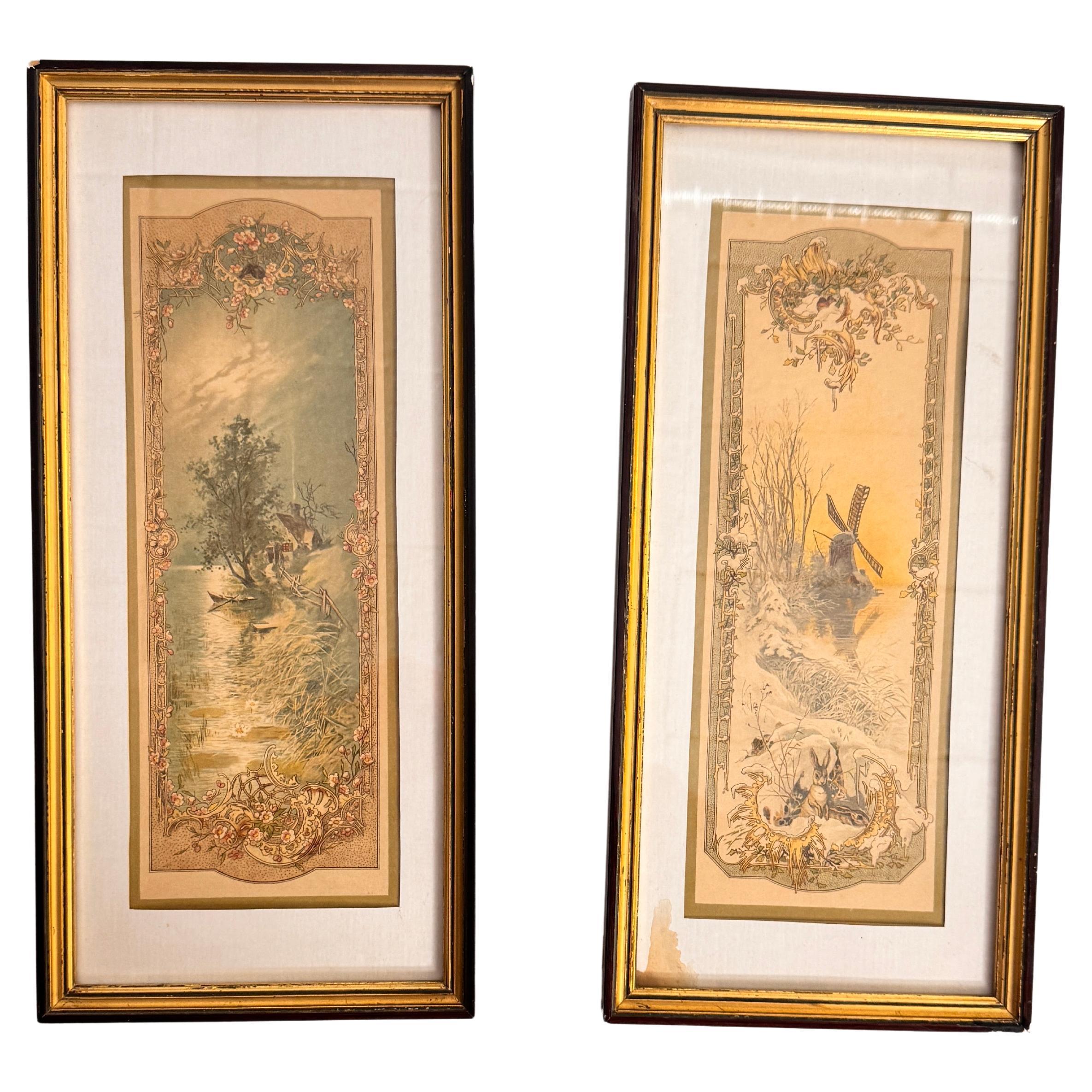Pair of Framed Engravings — France, 1920s im Angebot