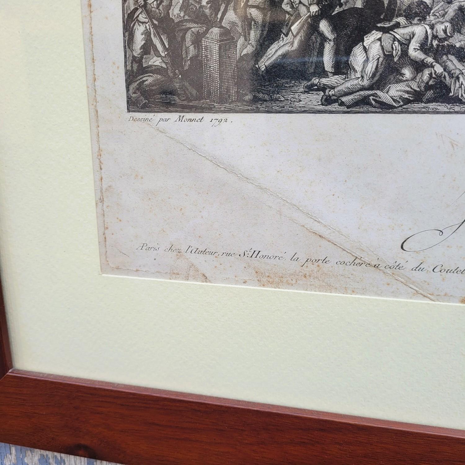 Louis XVI Paire de gravures encadrées, Révolution française, 18e/19e siècle en vente
