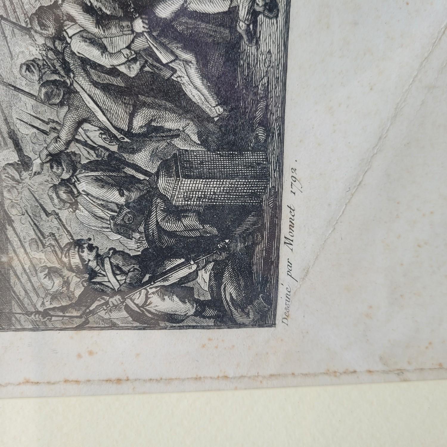 XIXe siècle Paire de gravures encadrées, Révolution française, 18e/19e siècle en vente