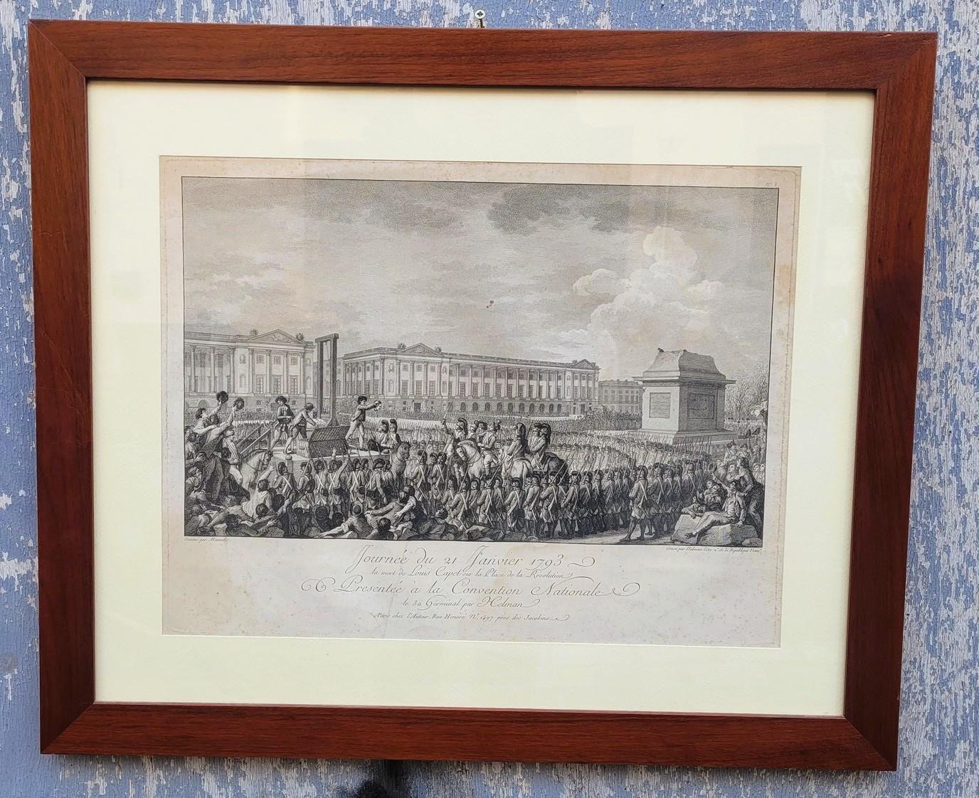 Paire de gravures encadrées, Révolution française, 18e/19e siècle en vente 3