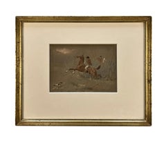 Pair Of Framed & Gazed Hunting Scene Watercolours