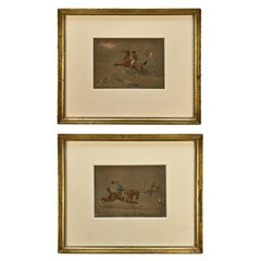 Pair Of Framed
Gazed Hunting Scene Watercolours