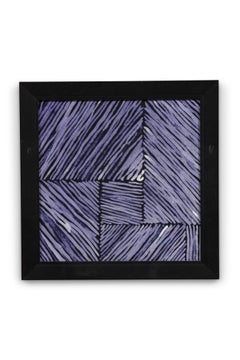 Pair of Framed Geometric Mid-Century Textured Color Block Print