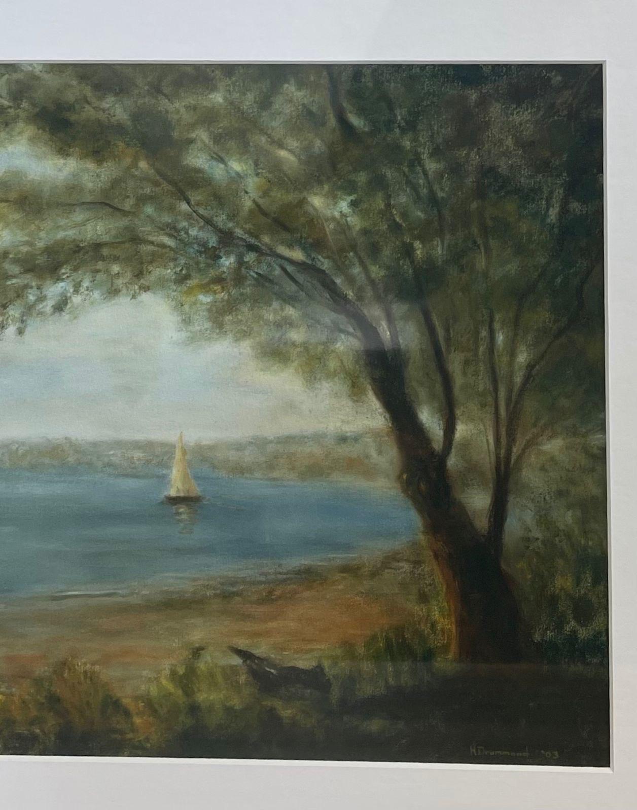 Pair of Framed Giclee Landscape Fine Art Print by Helen Drummond. For Sale 2