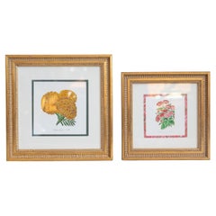 Pair of Framed Hand-Colored Floral Prints by Constance Kumpf, 1989–1990