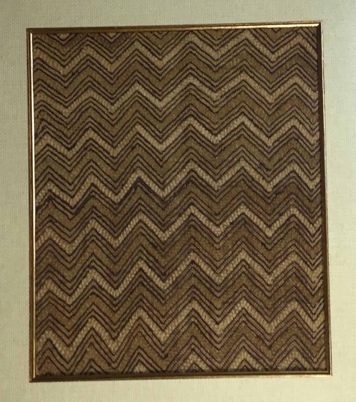 Raffia Pair of Framed Handwoven Faffia Cloth from Congo