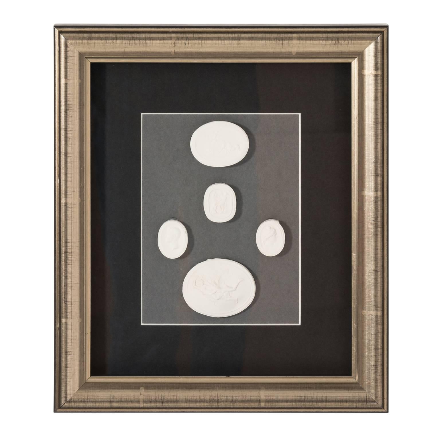 Pair of Framed Intaglios, circa 1960s For Sale 5