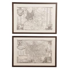 Vintage Pair of Framed Maps of Rome