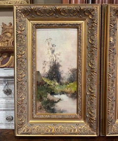 Pair of Framed Oil on Board Paintings Signed L. Dupuy for Eugene Galien-Laloue