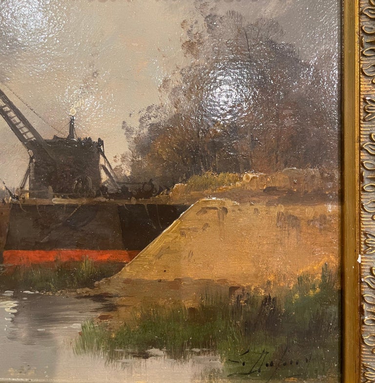 Pair of Framed Oil on Board Paintings Signed Leon Dupuy for E. Galien