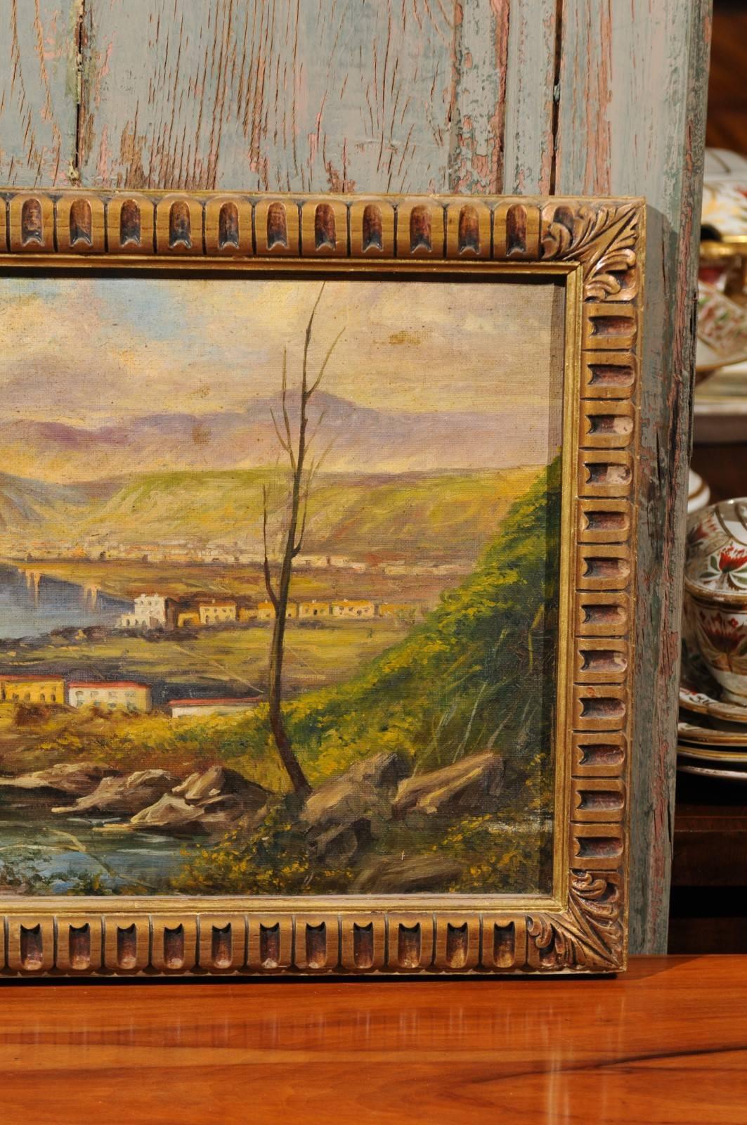 Pair of Framed Oil on Canvas Landscape Paintings, 20th Century 7