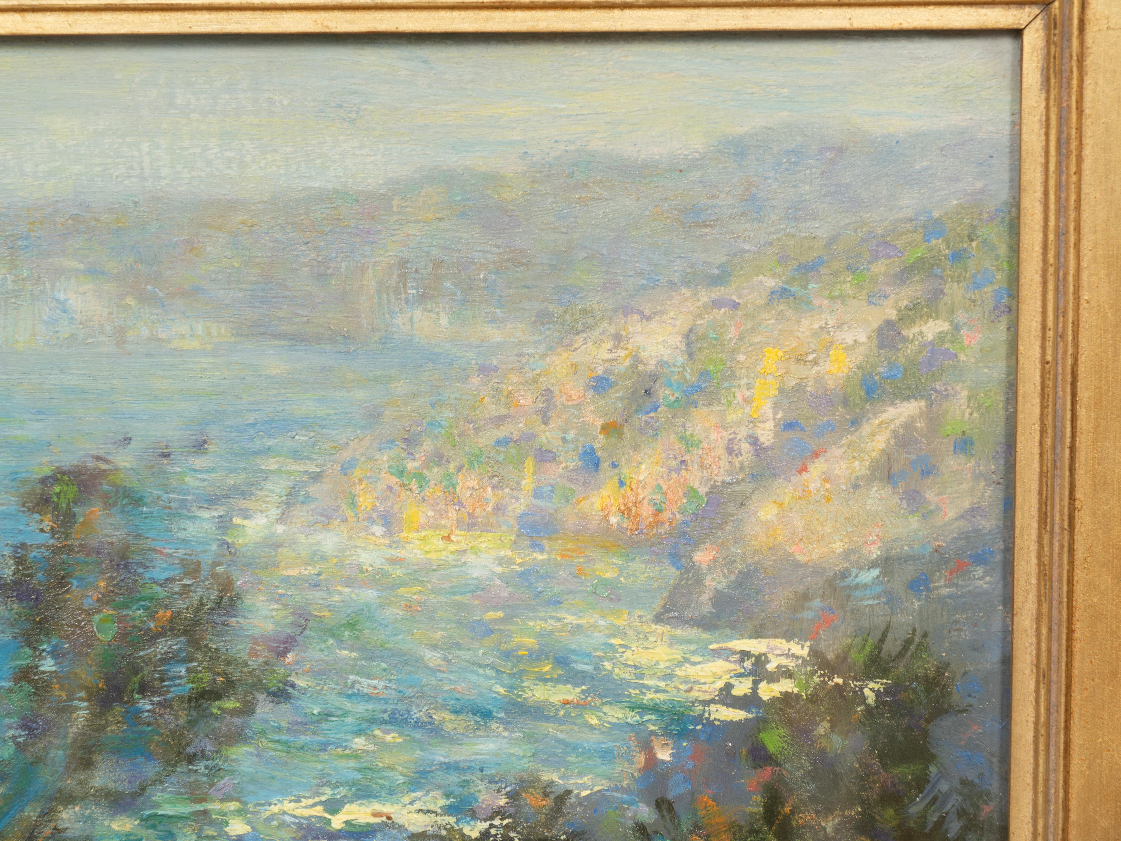 Coppia di dipinti a olio di Santa Barbara di Dewitt Parshall incorniciati In condizioni buone in vendita a Essex, MA