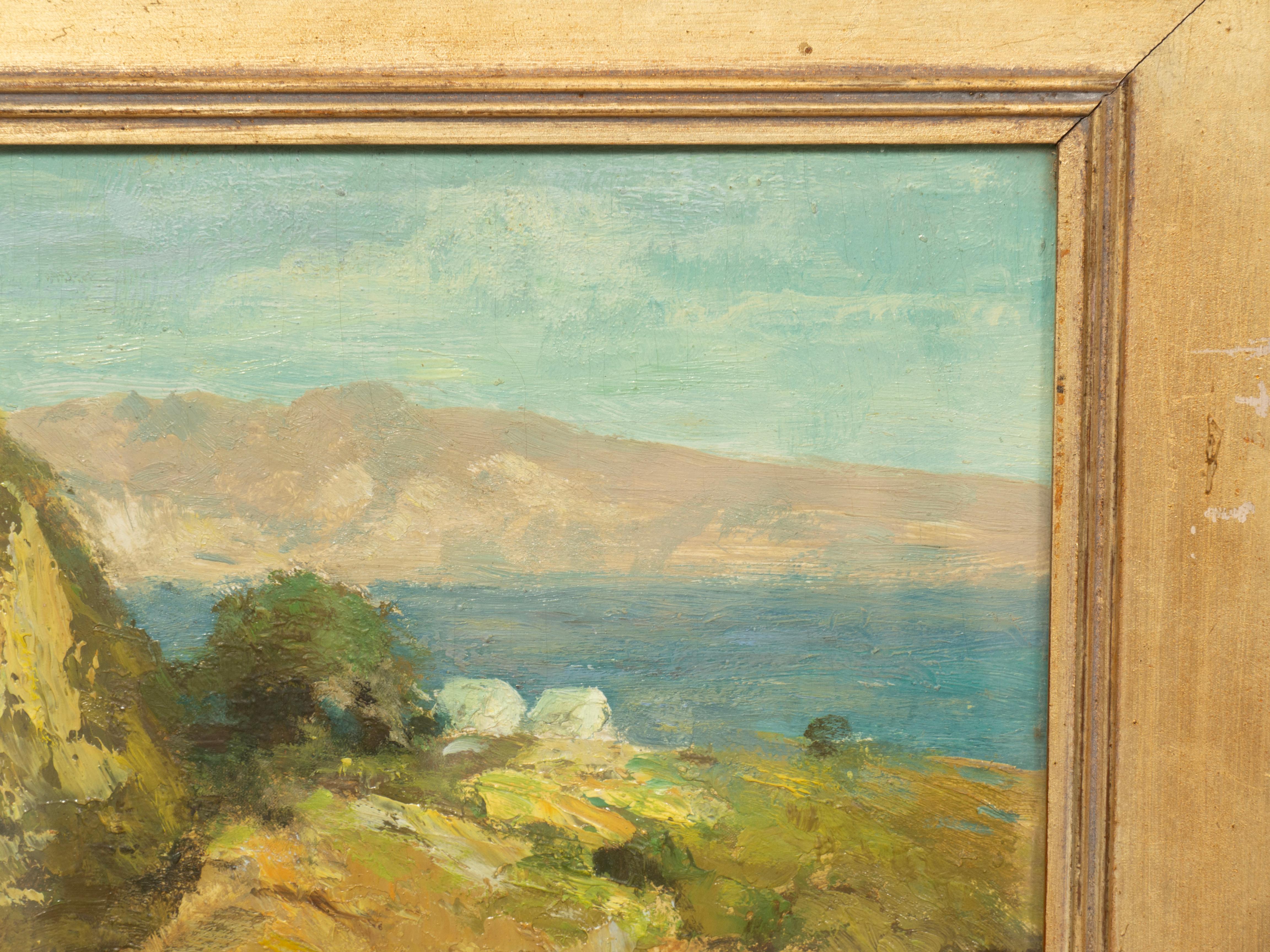Coppia di dipinti a olio di Santa Barbara di Dewitt Parshall incorniciati in vendita 1