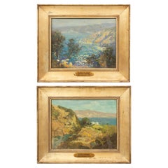 Pareja De Cuadros Enmarcados De Santa Barbara Por DeWitt Parshall