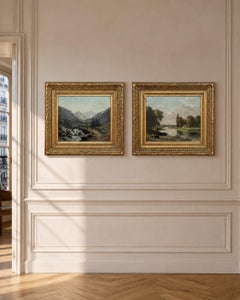 Pair of Framed Oil Paintings on Canvas by Henri Mosny Dated 1883