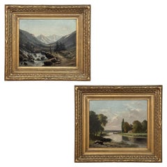 Pair of Framed Oil Paintings on Canvas by Henri Mosny Dated 1883