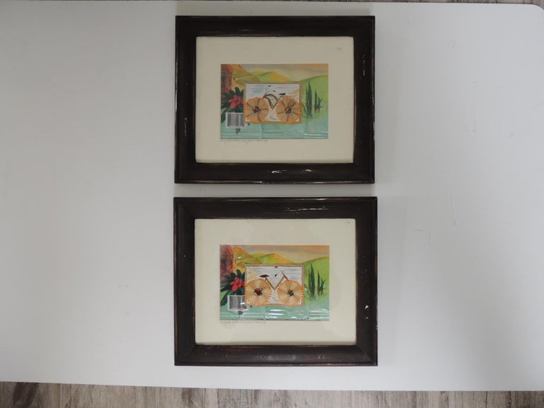 Pair of Framed Recycled Art Collages For Sale at 1stDibs