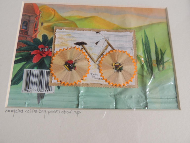 Pair of Framed Recycled Art Collages For Sale at 1stDibs