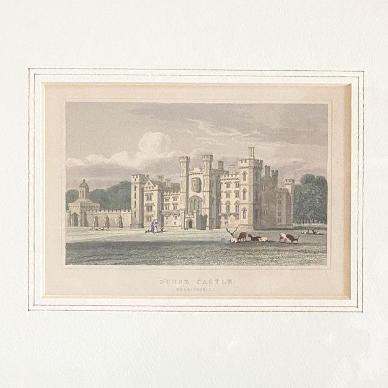 Pair of Framed Scottish Etchings or Lithographs of Historical Castles 4