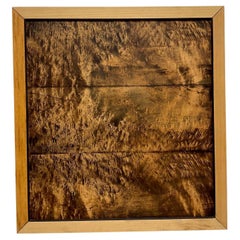 Pair of Framed Solid Burl Wood Panels from a Japanese Tsuitate, Meiji Period