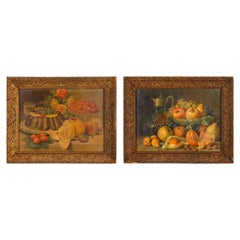 Antique Pair of Framed Still Life Lithographs from Giuseppe Falchetti, Italy, 1900s
