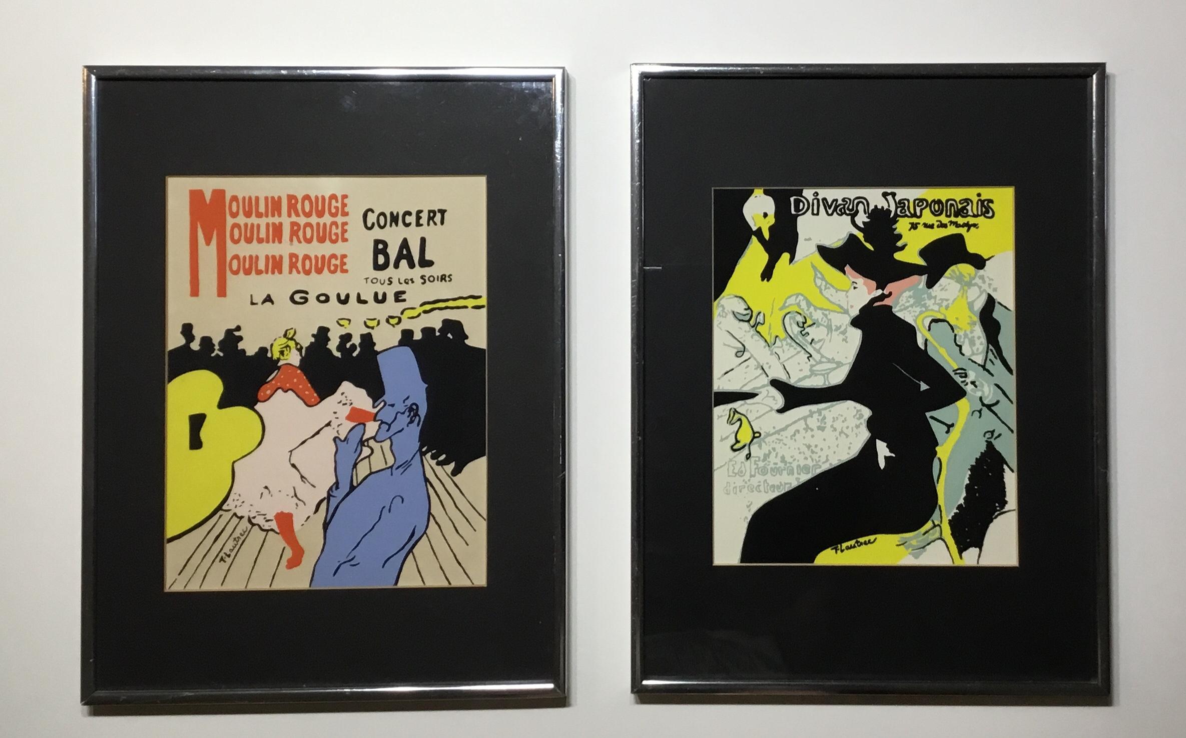 Exceptional pair of print of famous French artist work, framed and ready to hang.