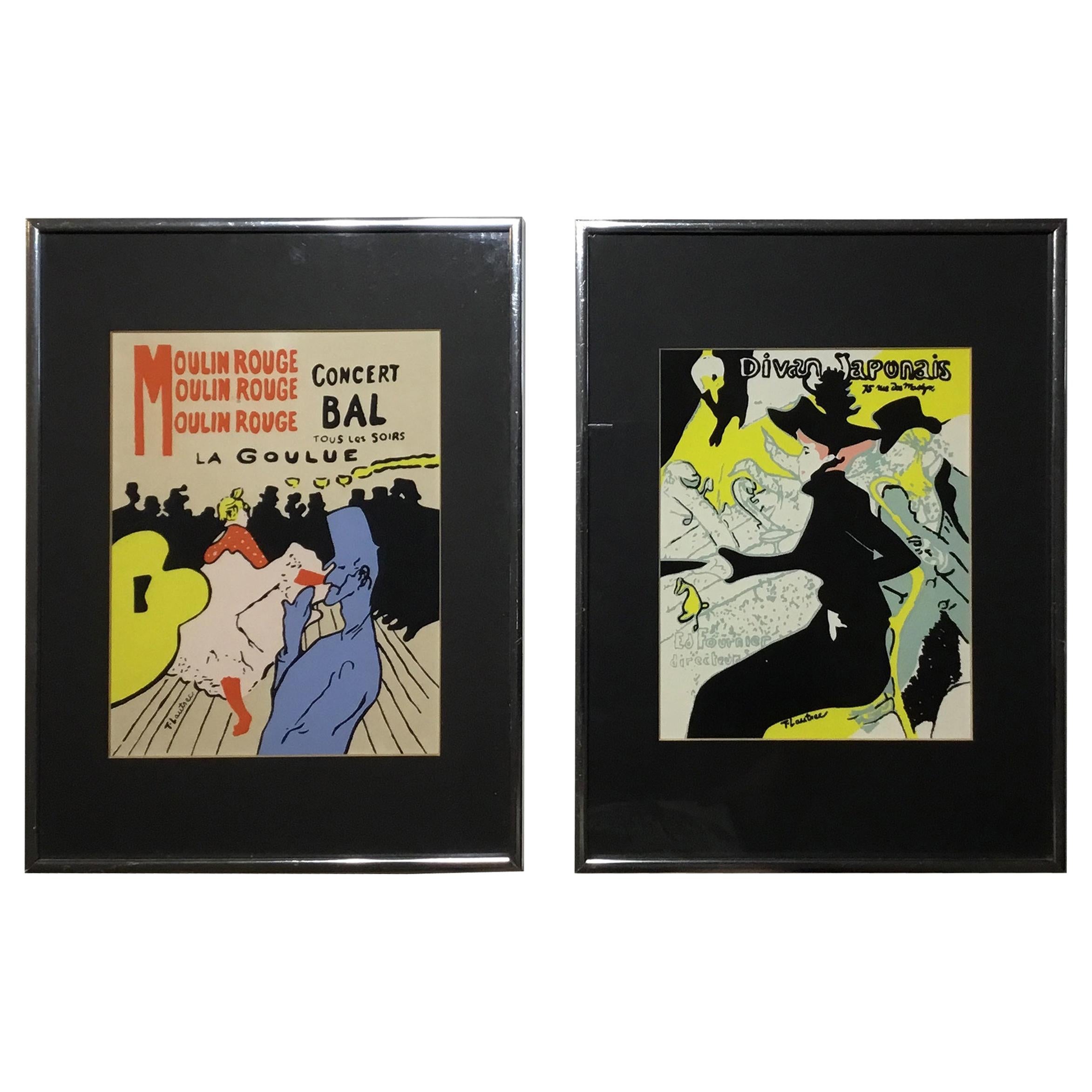 Pair of Framed Toulouse Lautrec Original Print
