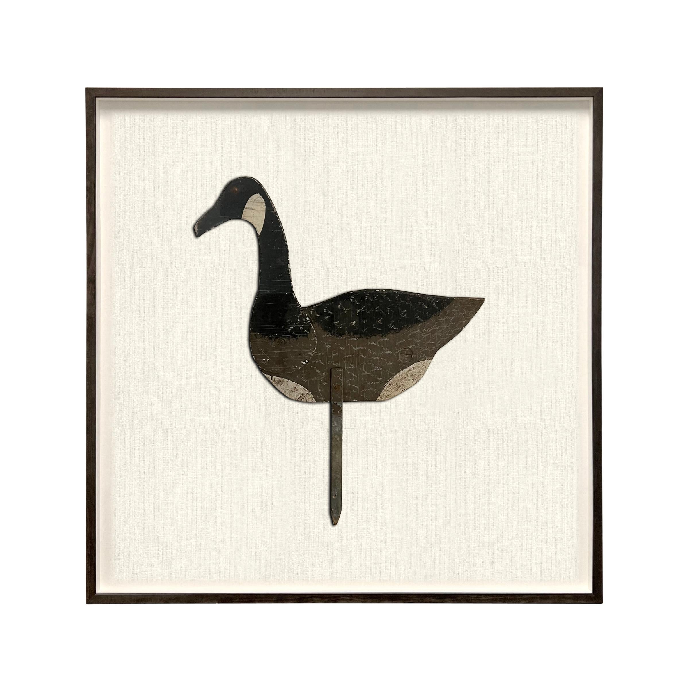 Country Pair of Framed Vintage American Canada Goose Decoys