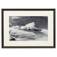 Pair Of Framed Vintage Style Ski Photographs, Quersprung And Courageous Jump