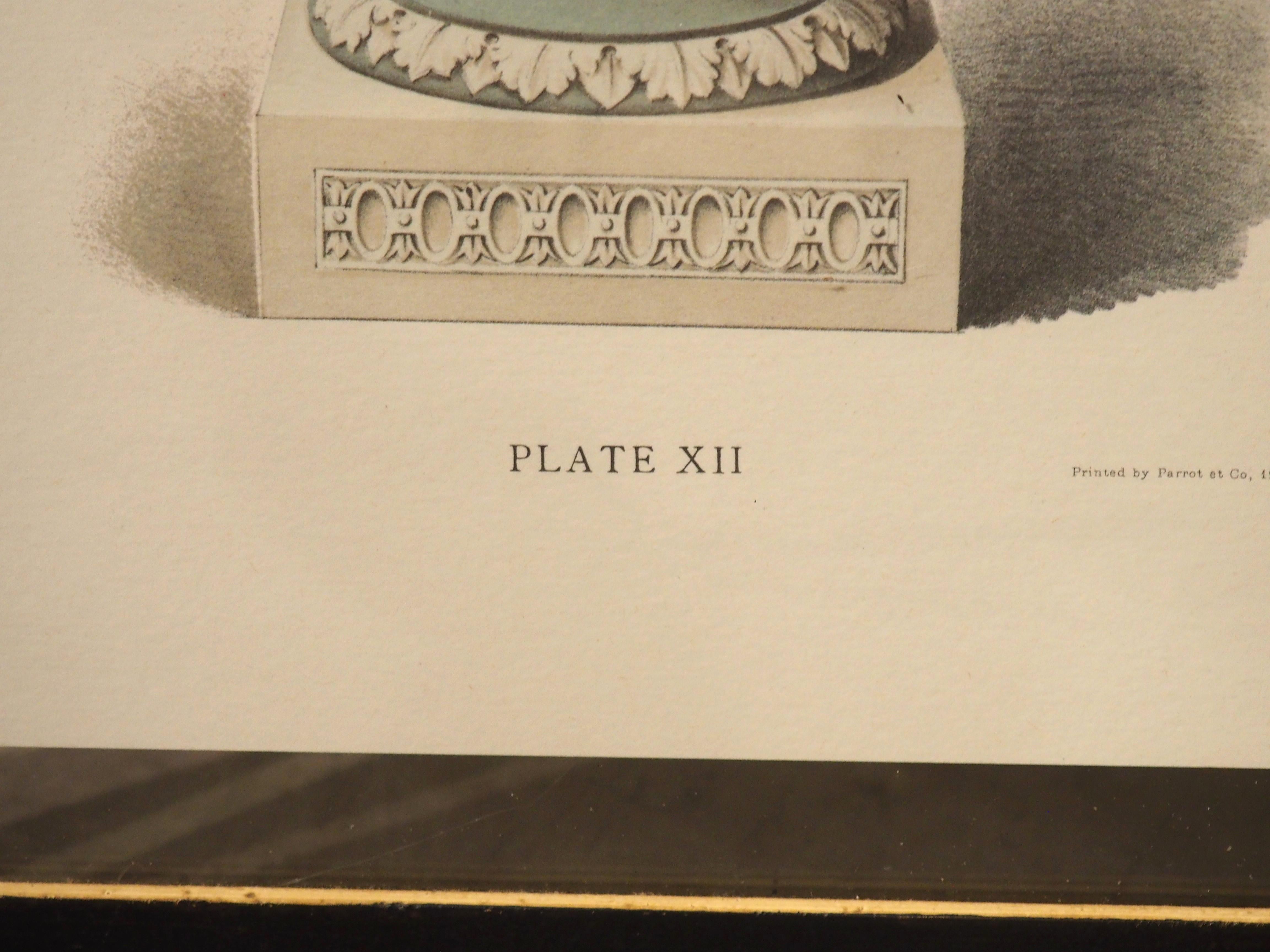 XIXe siècle Pair of Framed Wedgwood Neoclassical Lithographs, Plate XII and LX en vente