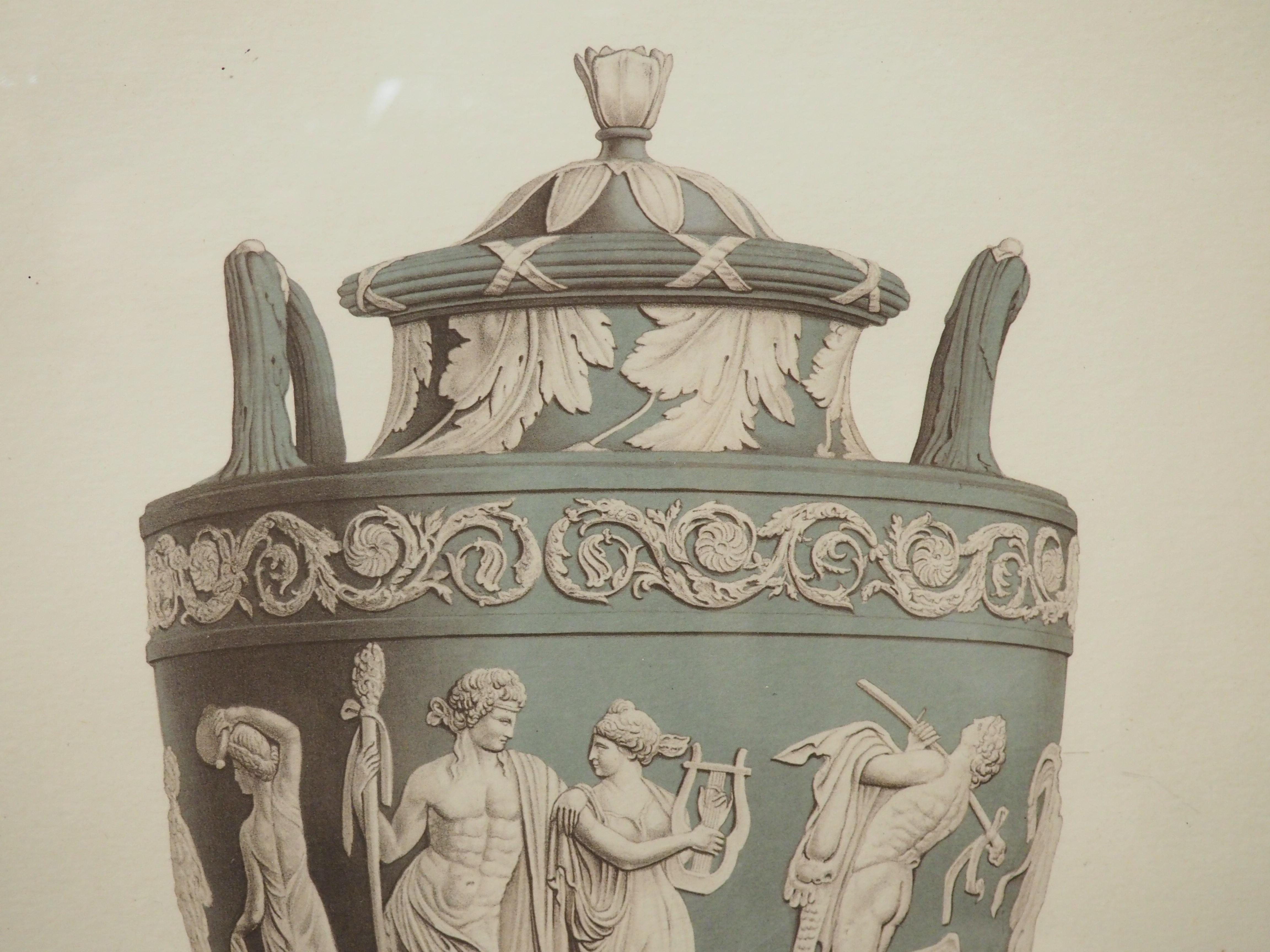 Pair of Framed Wedgwood Neoclassical Lithographs, Plate XII and LX en vente 1
