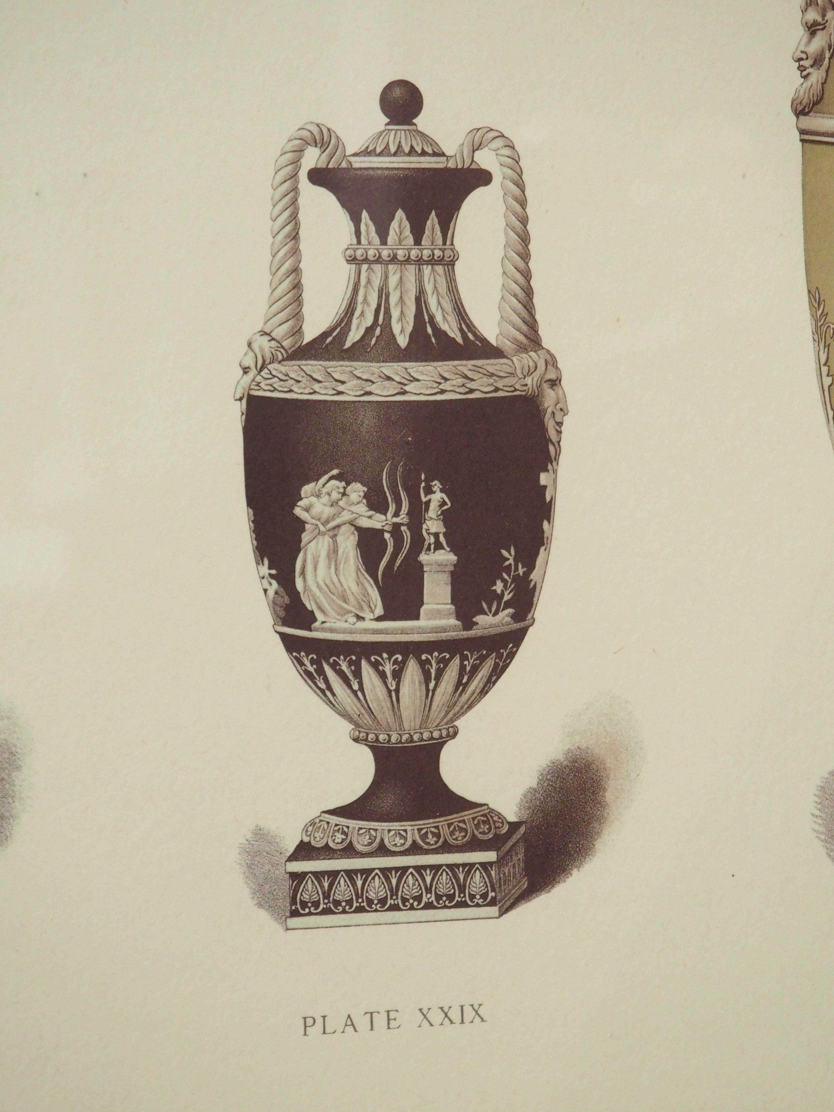 Pareja de litografías neoclásicas Wedgwood enmarcadas, plancha XLV y XXIX en venta 3