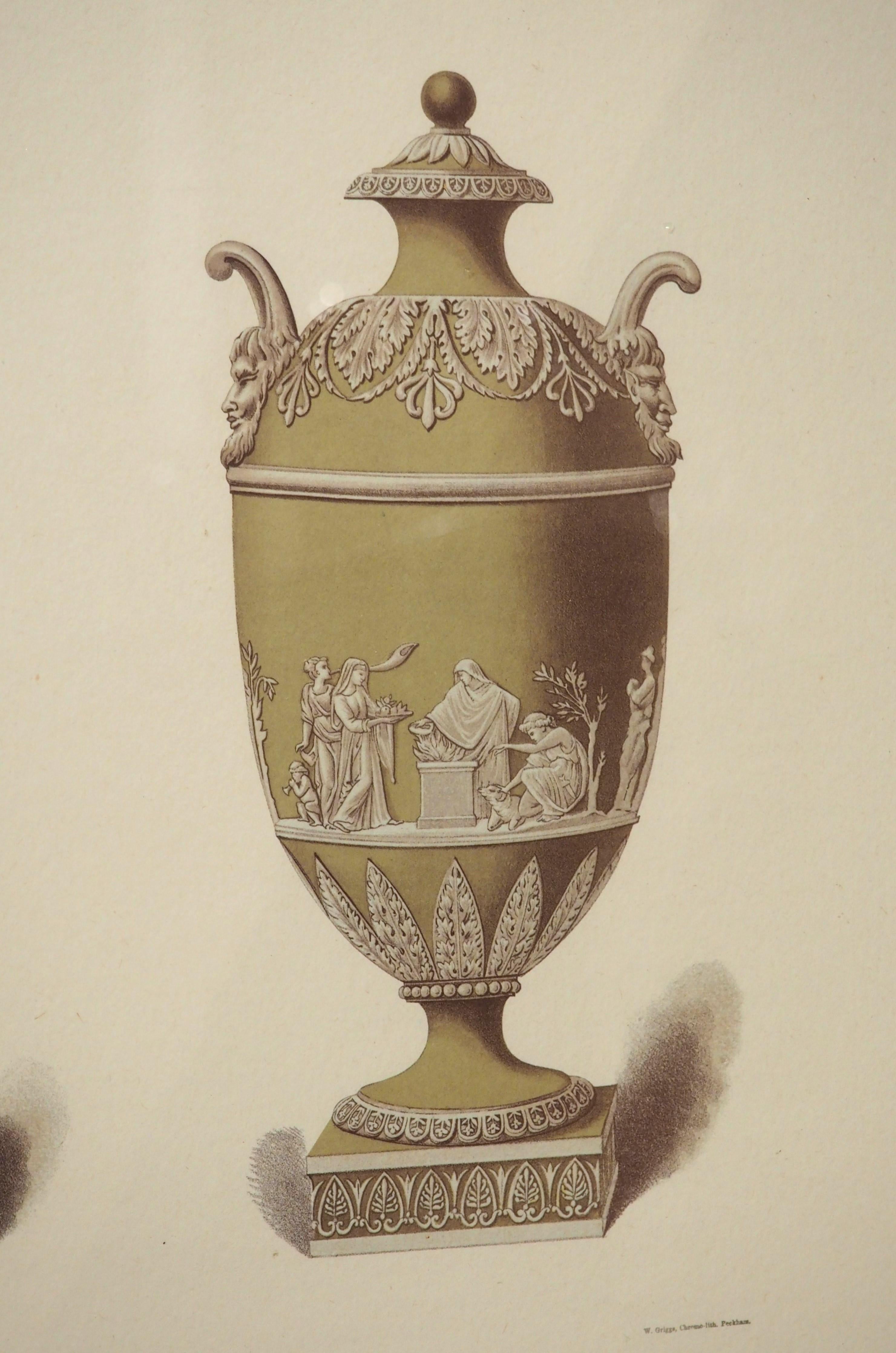 Pareja de litografías neoclásicas Wedgwood enmarcadas, plancha XLV y XXIX en venta 4