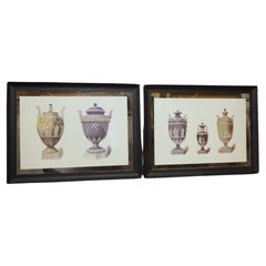 Pareja de litografías neoclásicas Wedgwood enmarcadas, plancha XLV y XXIX