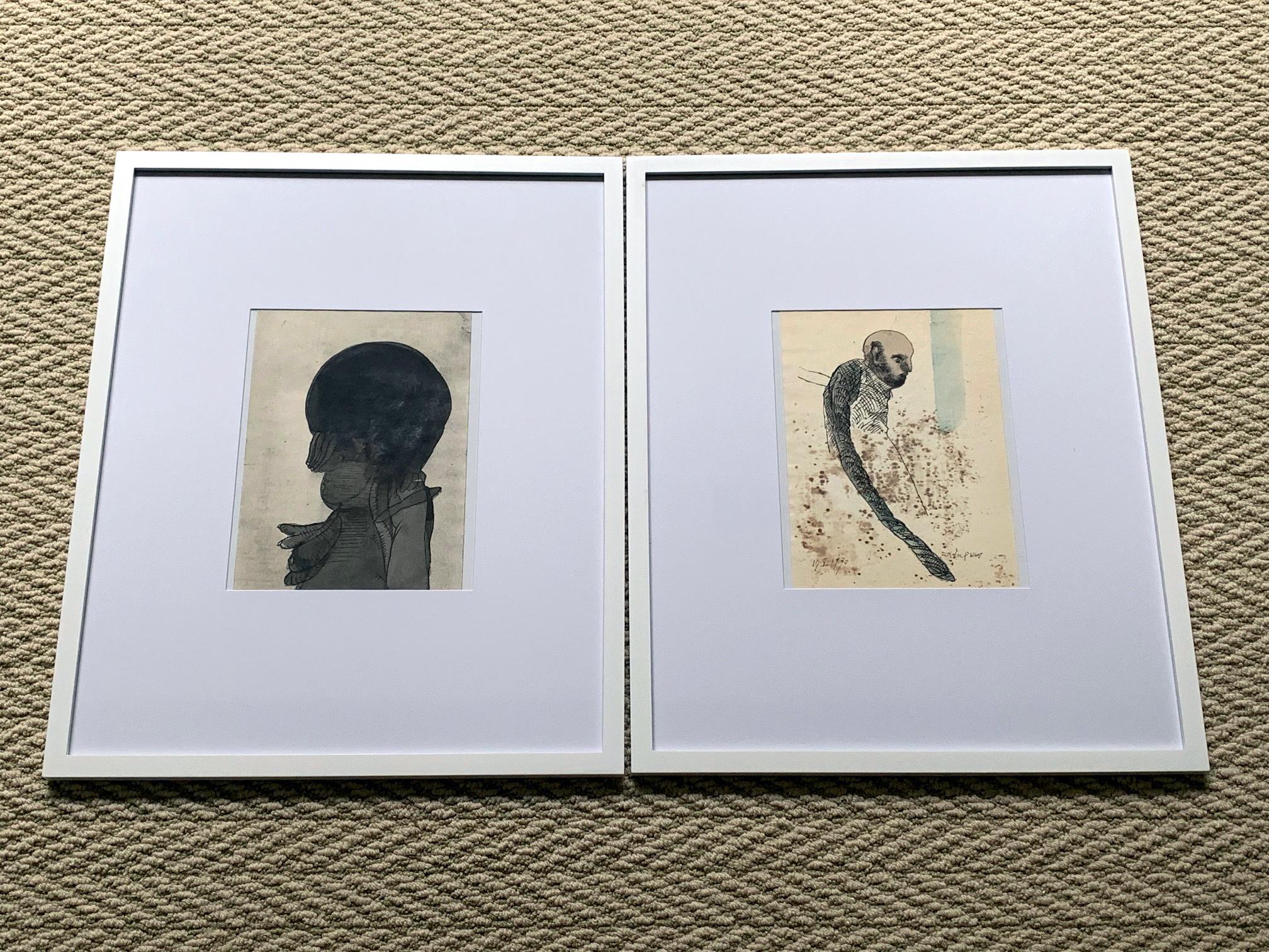 Pair of Framed Work on Paper by Jose Luis Cuevas For Sale 6