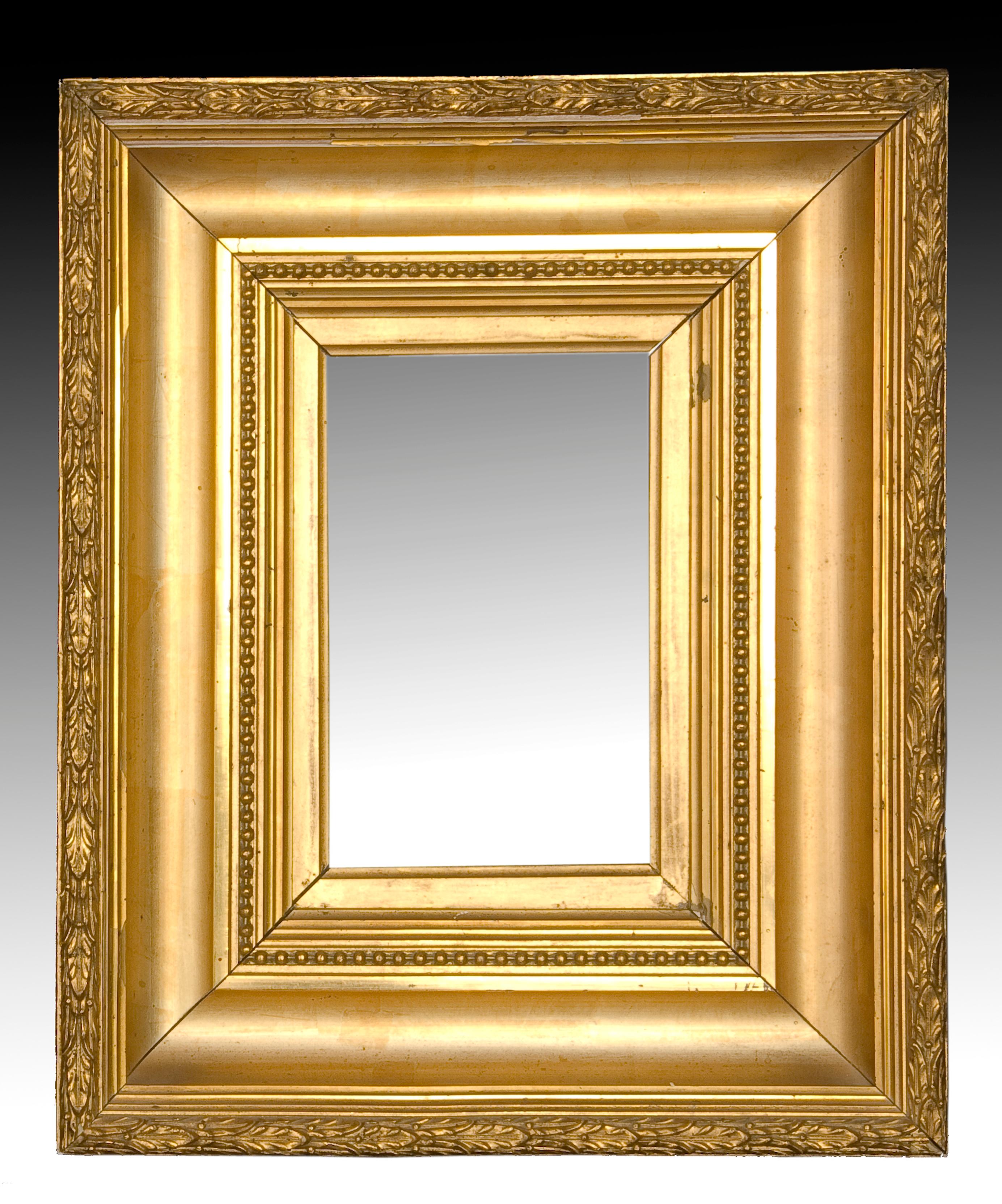 Neoclassical Pair of Frames, Wood, Stucco, 19th Century For Sale
