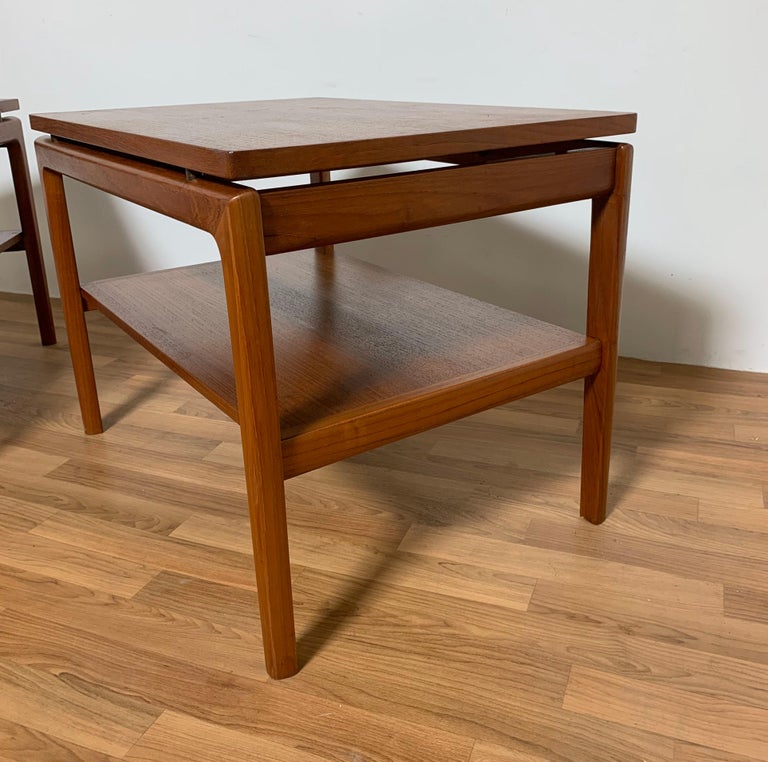 Pair of France and Son Teak End Tables Attributed to Peter Hvidt, Ca 1960s 5