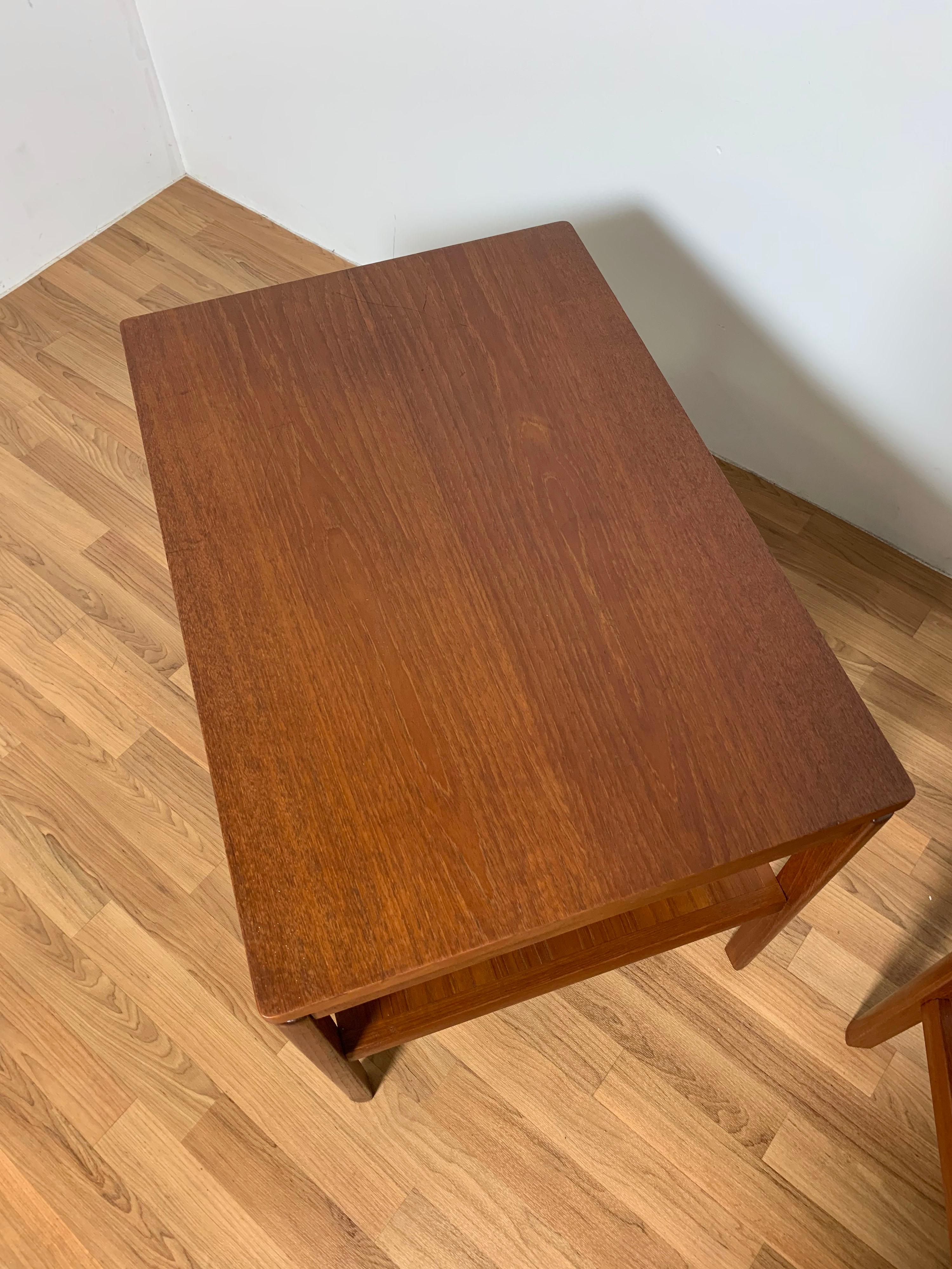 Scandinavian Modern Pair of France and Son Teak End Tables Attributed to Peter Hvidt, Ca 1960s