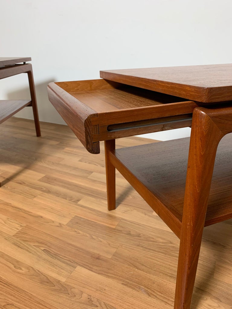 Pair of France and Son Teak End Tables Attributed to Peter Hvidt, Ca 1960s 3