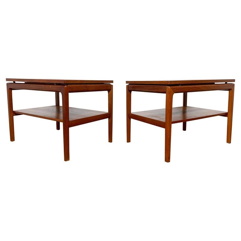 Pair of France and Son Teak End Tables Attributed to Peter Hvidt, Ca 1960s