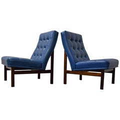 Pair of France & Daverkosen Rosewood Slipper Lounge Chairs