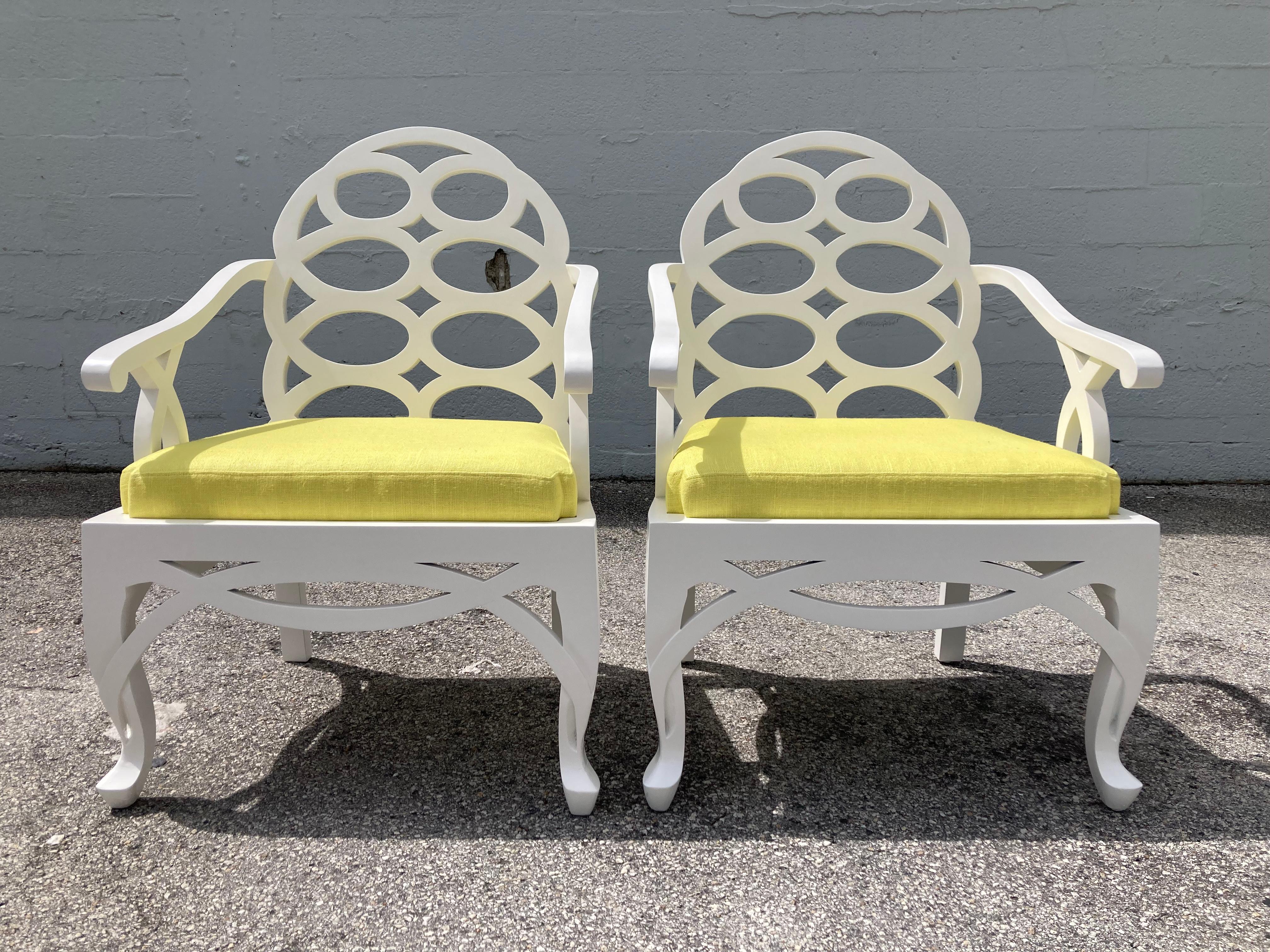 Pair of Frances Elkins Loop Arm Lounge Chairs 12
