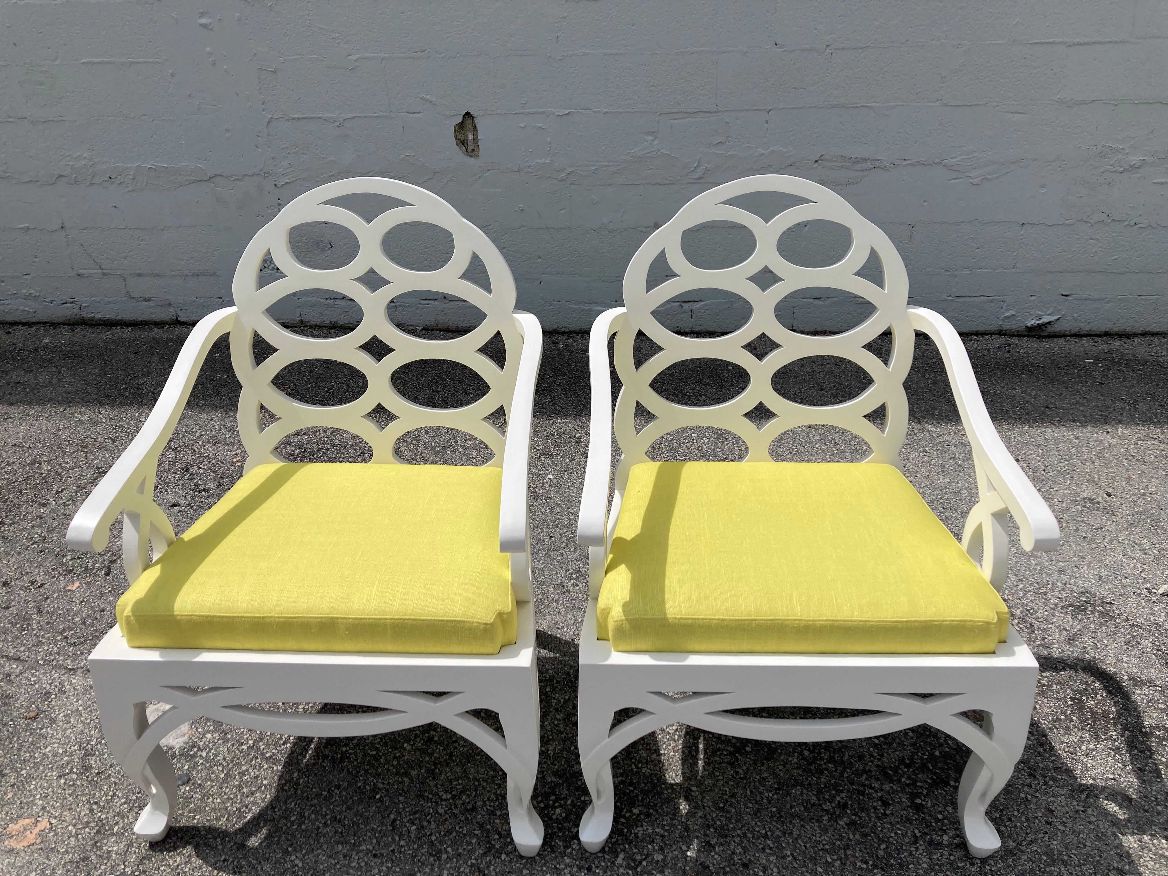 Late 20th Century Pair of Frances Elkins Loop Arm Lounge Chairs
