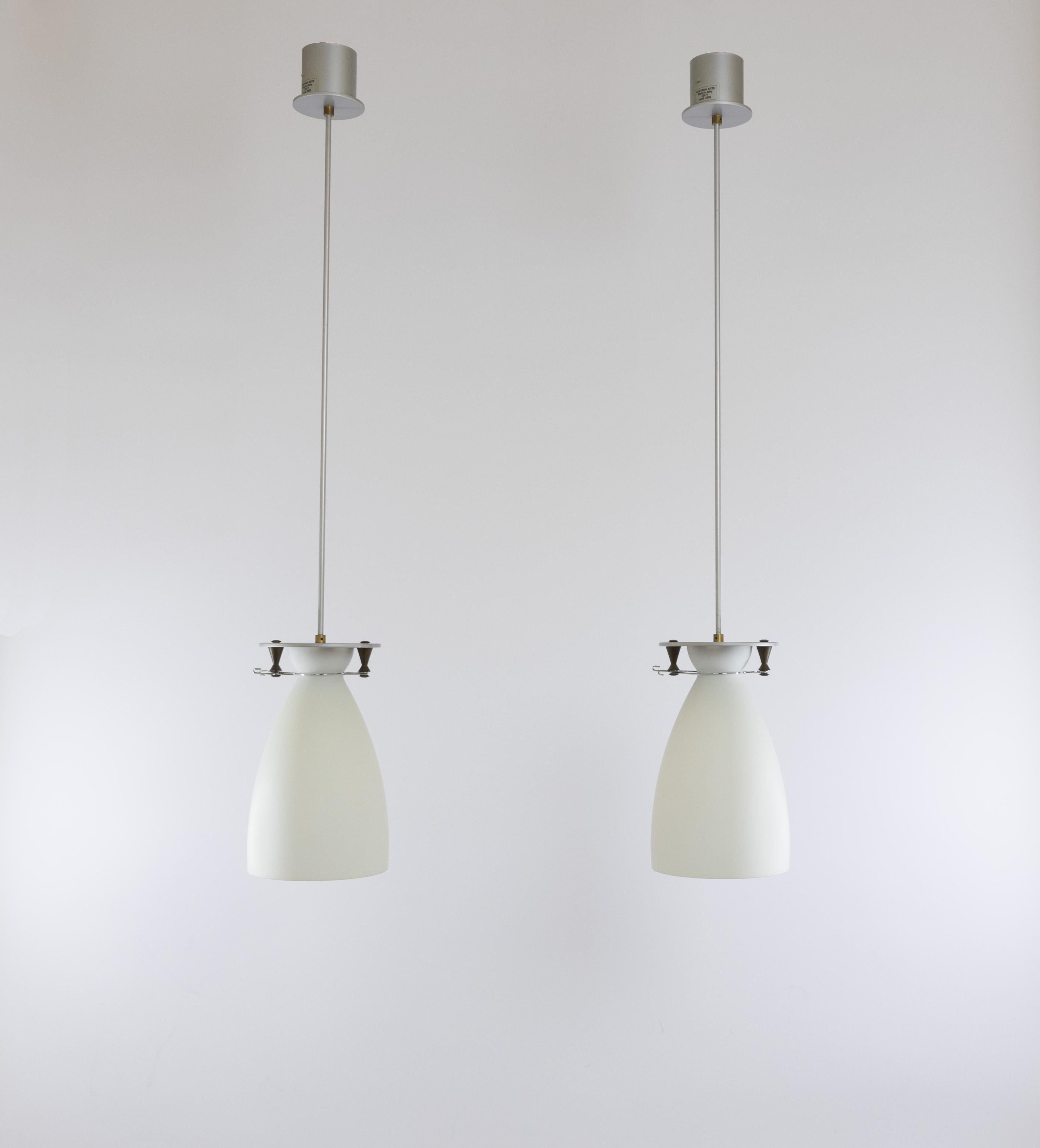 Mid-Century moderno Coppia di pendenti Franceschina di Umberto Riva per Fontana Arte, anni '80 in vendita