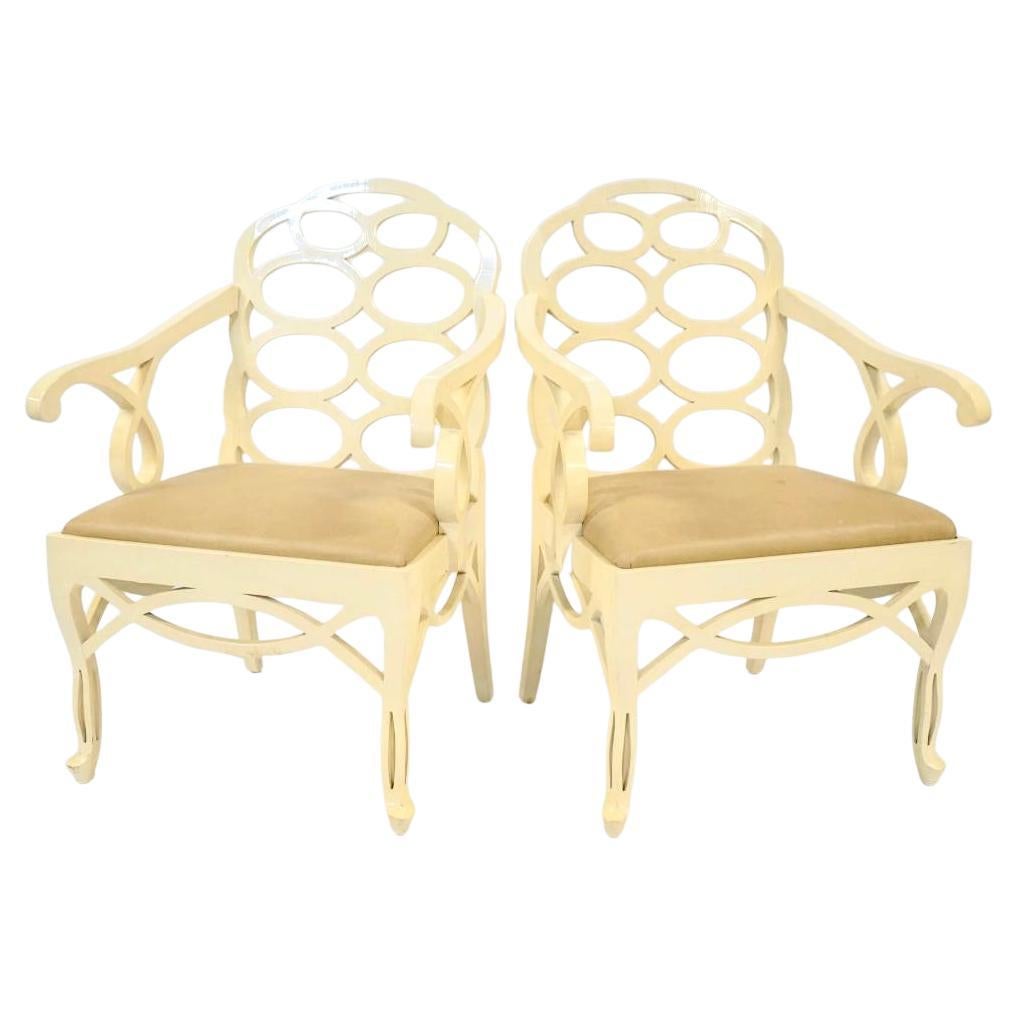 Mid-Century Modern Paire de chaises Loop de style Francis Elkins en vente